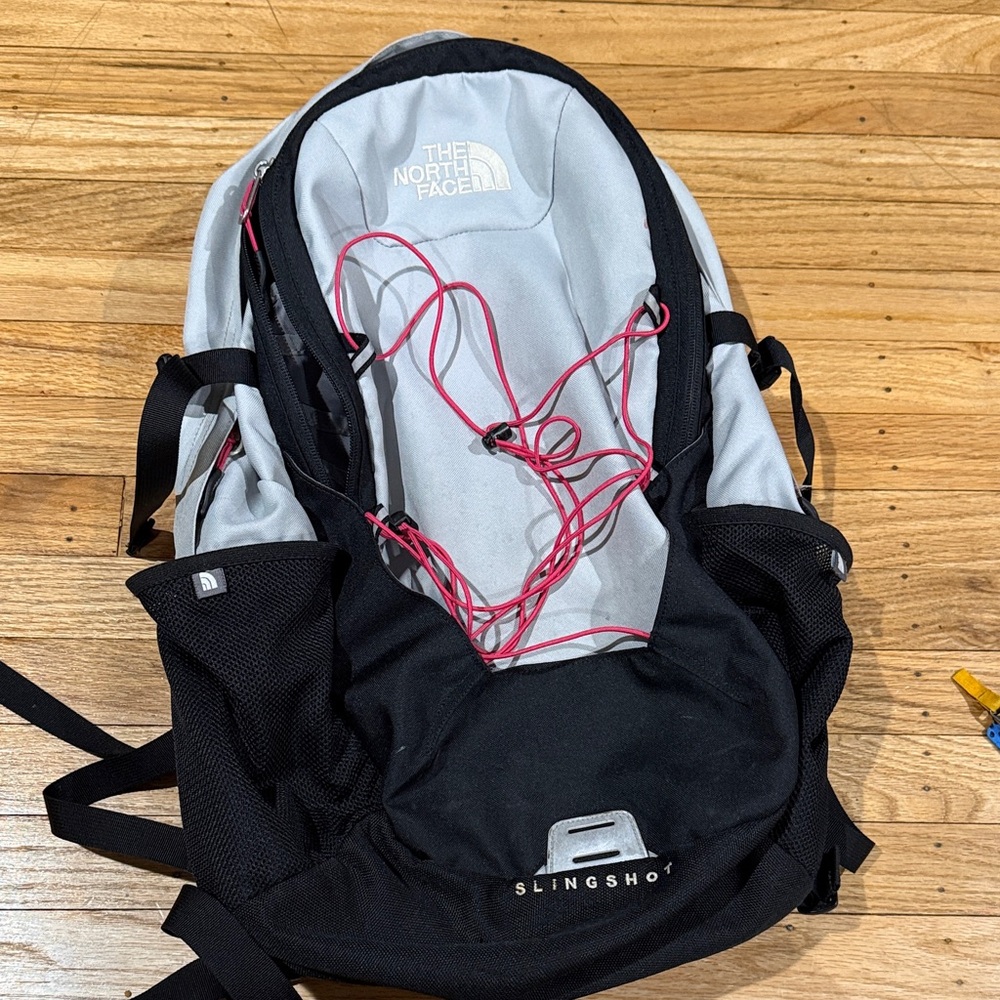 The North Face Slingshot Black and Light Gray Backpack
